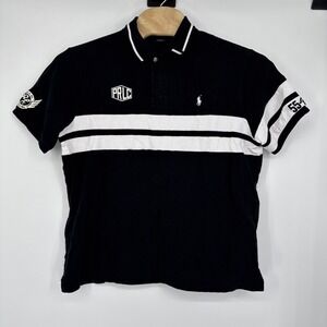 Polo Ralph Lauren New York RL Cycling Team Black Rugby Polo Shirt Men's XXL Golf